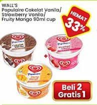 Promo Harga Walls Populaire Chocolate Vanilla, Strawberry Vanilla 90 ml - Indomaret