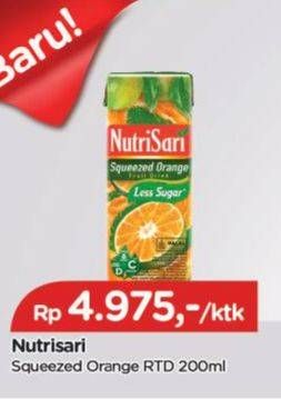 Promo Harga Nutrisari Juice Squeezed Orange 200 ml - TIP TOP