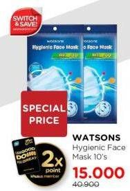 Promo Harga Watsons Hygienic Face Mask 10 pcs - Watsons