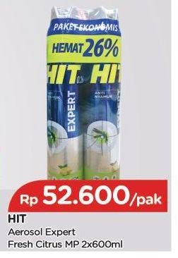 Promo Harga HIT Aerosol Expert Fresh Citrus per 2 kaleng 600 ml - TIP TOP