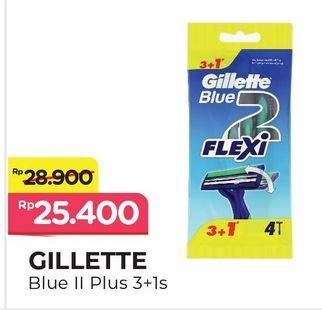 Promo Harga GILLETTE Blue II 4 pcs - Alfamart