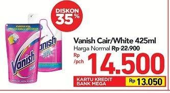 Promo Harga VANISH Penghilang Noda Cair Pink, White 425 ml - Carrefour