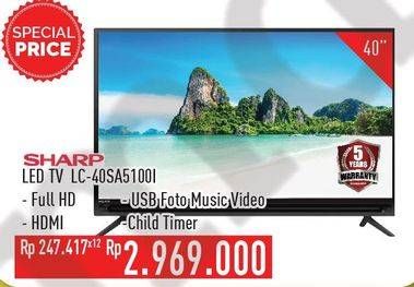 Promo Harga SHARP LC-40SA5100i Full HD LED TV 40"  - Hypermart