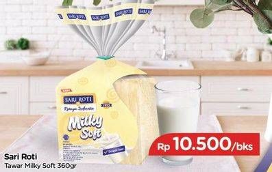 Promo Harga SARI ROTI Roti Tawar Milky Soft 360 gr - TIP TOP