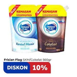 Promo Harga FRISIAN FLAG Susu Kental Manis Cokelat, Putih 560 gr - Carrefour
