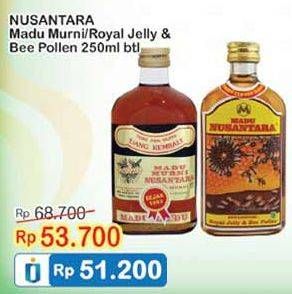 Promo Harga MADU NUSANTARA Madu Madu Murni, Royal Jelly, Bee Pollen 250 ml - Indomaret