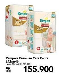 Promo Harga Pampers Premium Care Active Baby Pants L42, M46 42 pcs - Carrefour