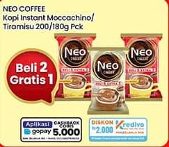 Promo Harga Neo Coffee 3 in 1 Instant Coffee Moccachino, Tiramissu per 10 pcs 20 gr - Indomaret