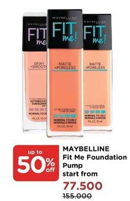 Promo Harga MAYBELLINE Fit Me! Matte + Poreless Liquid Matte Foundation  - Watsons