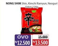 Promo Harga Nongshim Noodle Kimchi Ramyun, Neoguri Udon, Shin Ramyun Spicy Mushroom, Shin Ramyun Shrimp Flavor 120 gr - Alfamidi