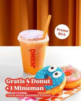 Promo Harga Gratis 4 Donut + 1 Minuman  - Dunkin Donuts