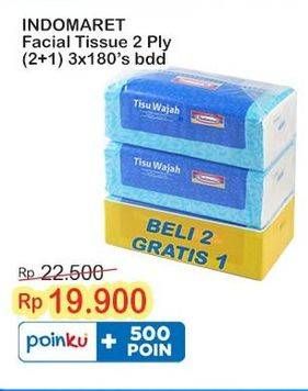 Promo Harga Indomaret Facial Tissue per 3 pouch 180 pcs - Indomaret