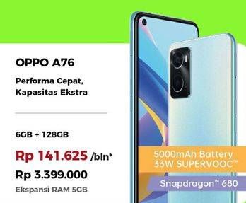 Promo Harga Oppo A76 6 GB + 128 GB  - Erafone