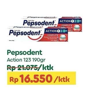 Promo Harga Pepsodent Pasta Gigi Action 123 Complete 190 gr - TIP TOP