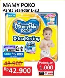 Promo Harga Mamy Poko Pants Xtra Kering L20 20 pcs - Alfamart