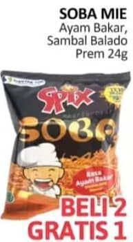 Promo Harga Spix Soba Snack Sambal Balado Premium, Ayam Bakar Premium 21 gr - Alfamidi