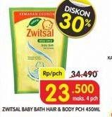 Promo Harga ZWITSAL Natural Baby Bath Hair Body 450 ml - Superindo