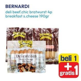Promo Harga Bernardi Delicatessen Sausage Chicken Bratwurst, Breakfast Sausage With Cheese 190 gr - Hypermart