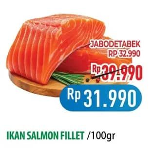 Promo Harga Salmon Fillet per 100 gr - Hypermart