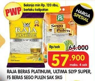 Promo Harga Raja Beras Platinum/ FS Beras Sego Pulen  - Superindo