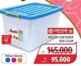 Promo Harga LION STAR Wagon Container 42 ltr - Lotte Grosir