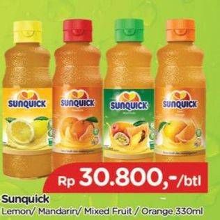 Promo Harga Sunquick Minuman Sari Buah Lemon, Mandarin, Mixed Fruits, Orange 330 ml - TIP TOP