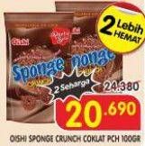 Promo Harga Oishi Sponge Crunch Cokelat 100 gr - Superindo