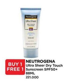 Promo Harga Neutrogena Ultra Sheer Dry-Touch Sunscreen SPF 50+ PA+++ 88 ml - Watsons