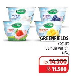 Promo Harga GREENFIELDS Yogurt All Variants 125 gr - Lotte Grosir