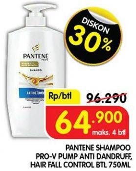 Promo Harga Pantene Shampoo Anti Dandruff, Hair Fall Control 750 ml - Superindo