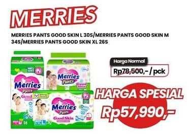 Promo Harga Merries Pants Good Skin L30, M34, XL26 26 pcs - Carrefour