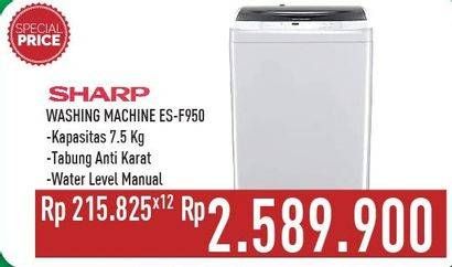 Promo Harga SHARP ES-F950P-GY | Washing Machine  - Hypermart