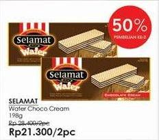 Promo Harga SELAMAT Wafer Choco Cream per 2 box 198 gr - Guardian