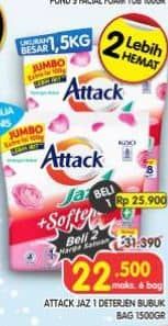 Promo Harga Attack Jaz1 Detergent Powder 1500 gr - Superindo