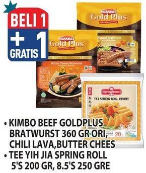 Promo Harga Kimbo Gold Plus Bratwurst/Tee Yih Jia Spring Roll  - Hypermart