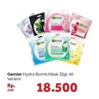 Promo Harga GARNIER Serum Mask Hydra Bomb - Antioxidant Pomegranate, Hydra Bomb - Green Tea Extract, Hydra Bomb - Lavender Oil, Hydra Bomb Night - Deep Sea Water 32 gr - Carrefour