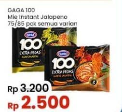 Promo Harga Gaga 100 Extra Pedas Goreng Jalapeno, Kuah Jalapeno 75 gr - Indomaret