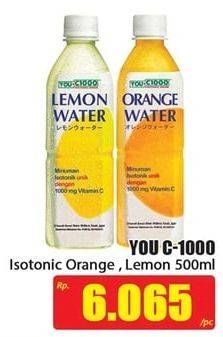 Promo Harga YOU C1000 Isotonic Drink Lemon Water, Orange Water 500 ml - Hari Hari