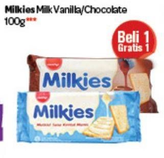Promo Harga MUNCHYS Milkies Malkist Vanilla, Chocolate 100 gr - Carrefour
