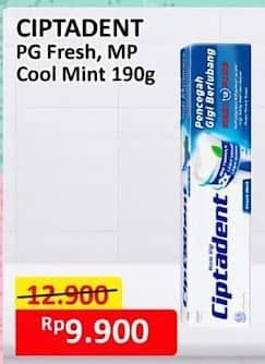 Promo Harga Ciptadent Pasta Gigi Maxi 12 Plus Cool Mint, Fresh Mint 190 gr - Alfamart