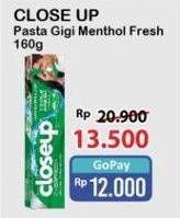 Promo Harga Close Up Pasta Gigi Deep Action Menthol Fresh, Everfresh Menthol Fresh 160 gr - Alfamart