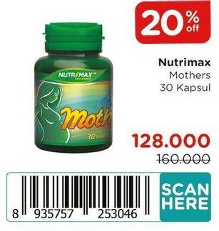 Promo Harga Nutrimax Mother Breast 30 pcs - Watsons