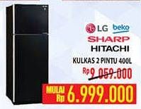 Promo Harga LG/BEKO/SHARP/HITACHI Kulkas 2 Pintu 400L  - Hypermart