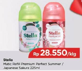 Promo Harga STELLA Matic Refill Premium Perfect Summer, Japanese Sakura 225 ml - TIP TOP