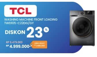 Promo Harga TCL TWD105-C22DG Mesin Cuci Front Loading   - Electronic City