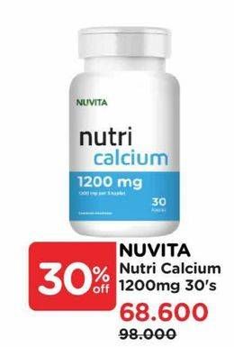 Promo Harga Nuvita Nutri Calcium 1200 mg 30 pcs - Watsons