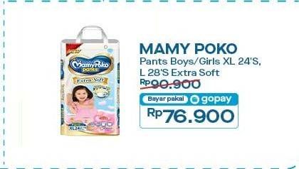 Promo Harga Mamy Poko Pants Extra Soft Boys/Girls XL24, L28 24 pcs - Indomaret