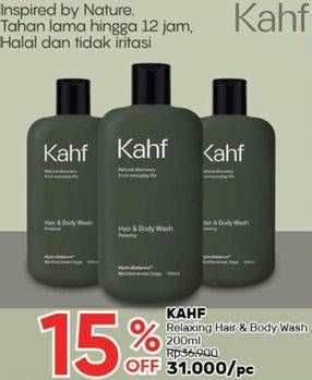 Promo Harga Kahf Hair & Body Wash Relaxing 200 ml - Guardian