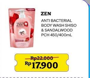 Promo Harga ZEN Anti Bacterial Body Wash Shiso Sandalwood 400 ml - Indomaret