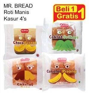 Promo Harga MR BREAD Roti Manis Kasur 4 pcs - Indomaret